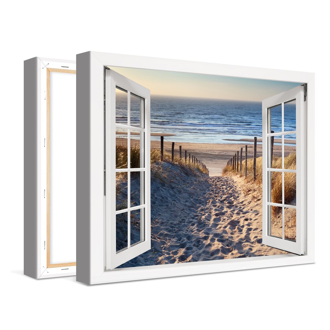 Leinwandbild Path To The Sea Window Xcm – Premium Leinwanddruck – Kunstdruck Auf Cm Holz-Keilrahmen Für Schlaf- Und Wohn...