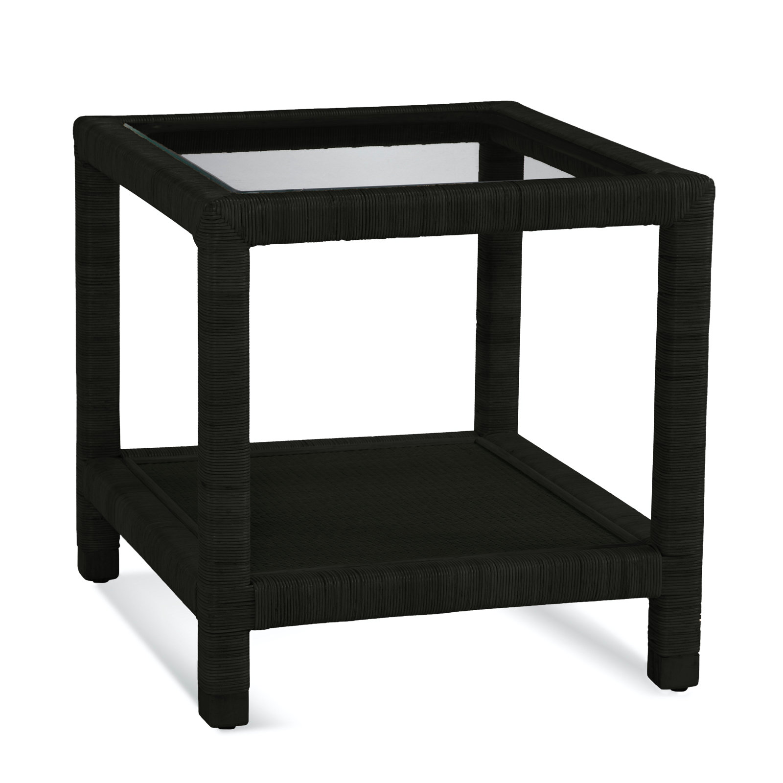 Graham Glass End Table, Antique Black