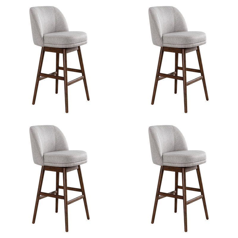 Tabouret de bar rembourré Watkin, Bois délavé, 4, Tabouret de comptoir (siège d'une hauteur de 26,5