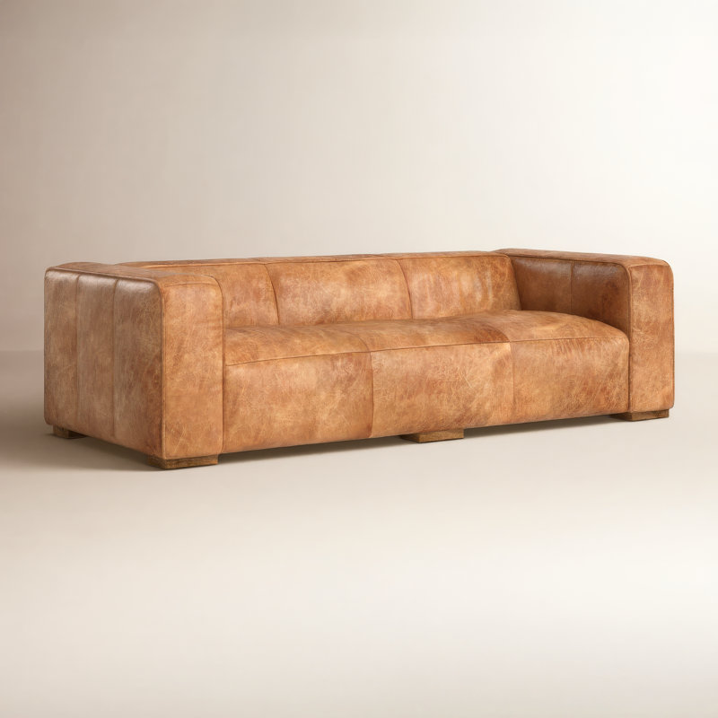 Bolton Sofa Cappucino, Cappuccino Genuine Leather