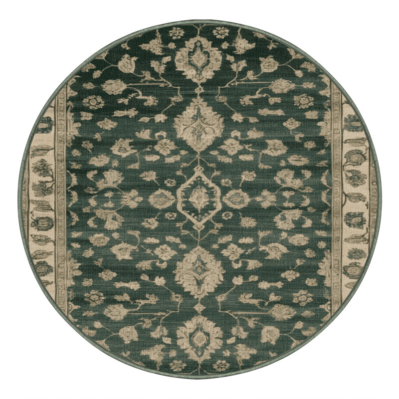 Tapis vert lavé à la machine, Rond 5 pi