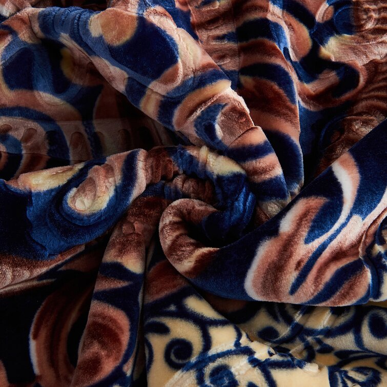 Leopard Print Velvet & Blue Floral Silk Reversible Scarf | Park