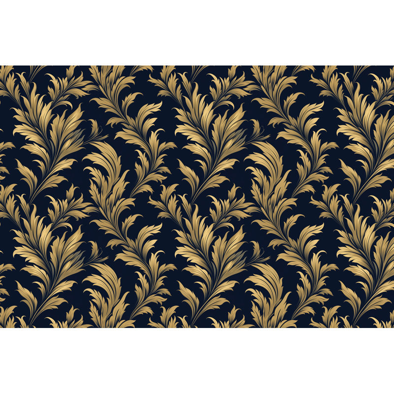 Polyester Comforter, Twin Comforter, Gold/Navy Floral