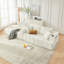 Canapé modulaire en L en chenille avec méridienne, canapé rembourré moderne, porte-gobelets et poches latérales, aucun assemblage requis-131047496-131047497