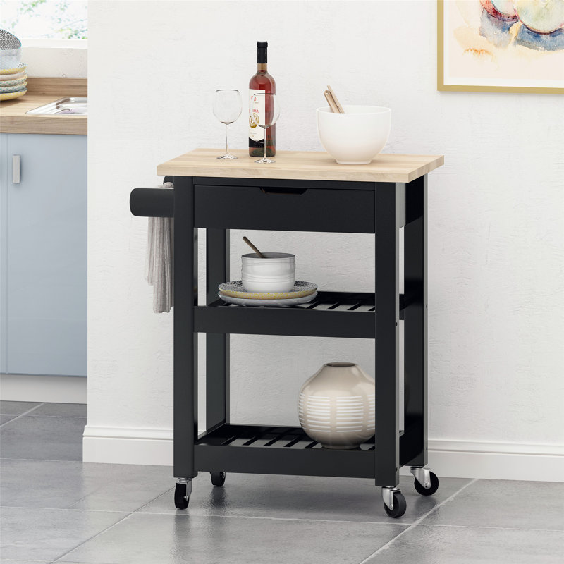 Chariot de cuisine polyvalent pour organiser et améliorer votre espace de cuisine, Noir
