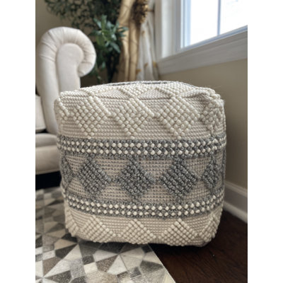 Brecken 18" Wide Square Pouf by Foundry Select