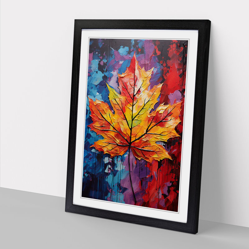 Leaf Expressionism No.2 - Framed Print, 34cm H x 25cm W x 2cm D, Black