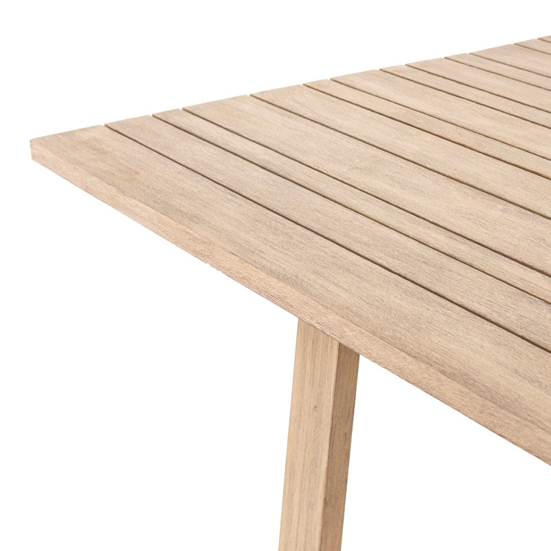 Minimalist Nude Teak Rectangular Outdoor Dinner Table