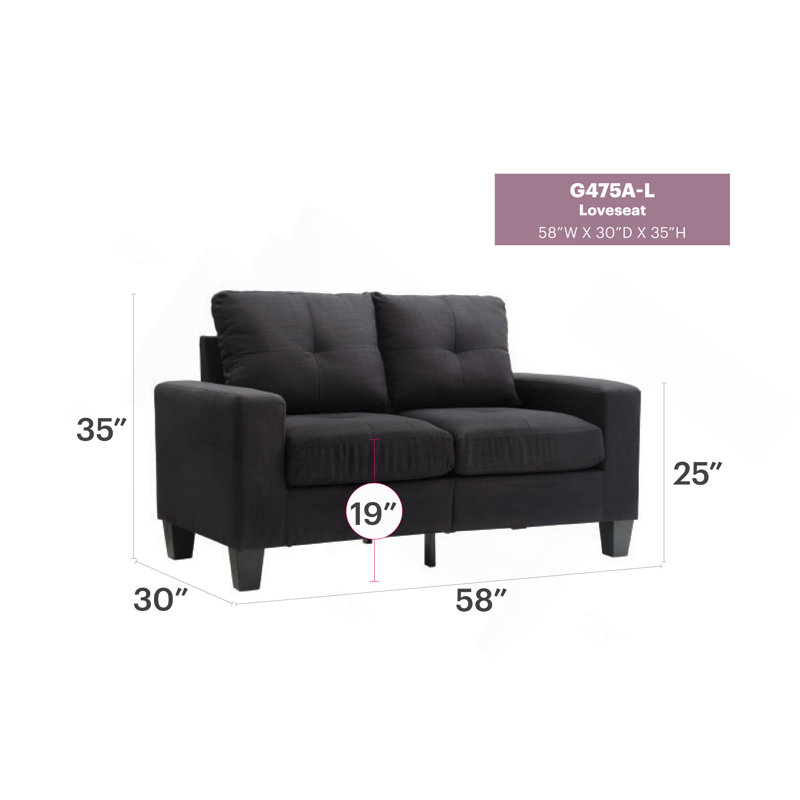 Causeuse modulaire Newbury, noir