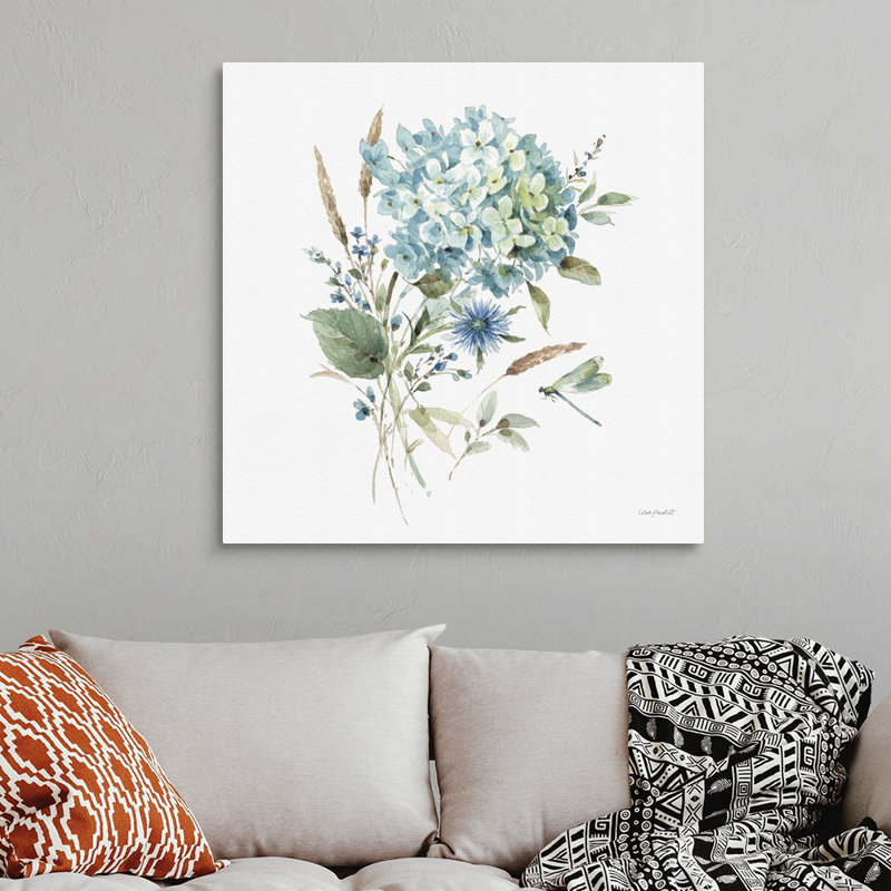 «Bohemian Blue 03 on White» par Lisa Audit - reproduction d'art, H 36 po x l 36 po x P 1,25 po, Toile tendue