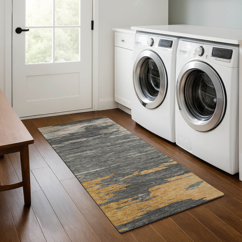 Premium Machine Washable Ansley Abstract Rug, Runner 2'3" x 7'6"