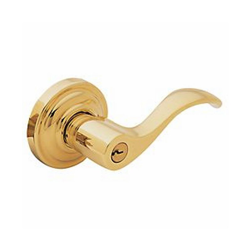 Wave Full Dummy Door Lever, Lifetime Polished Brass
