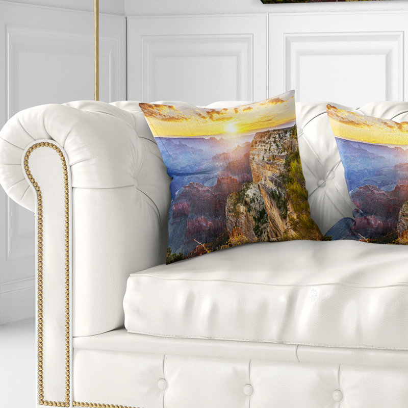 Grand Canyon Landscape - Coussin à imprimé paysage, 16 po x 1 po, Coussin décoratif