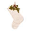 Hand Felted Wool Christmas Stocking - Mistletoe on Cream