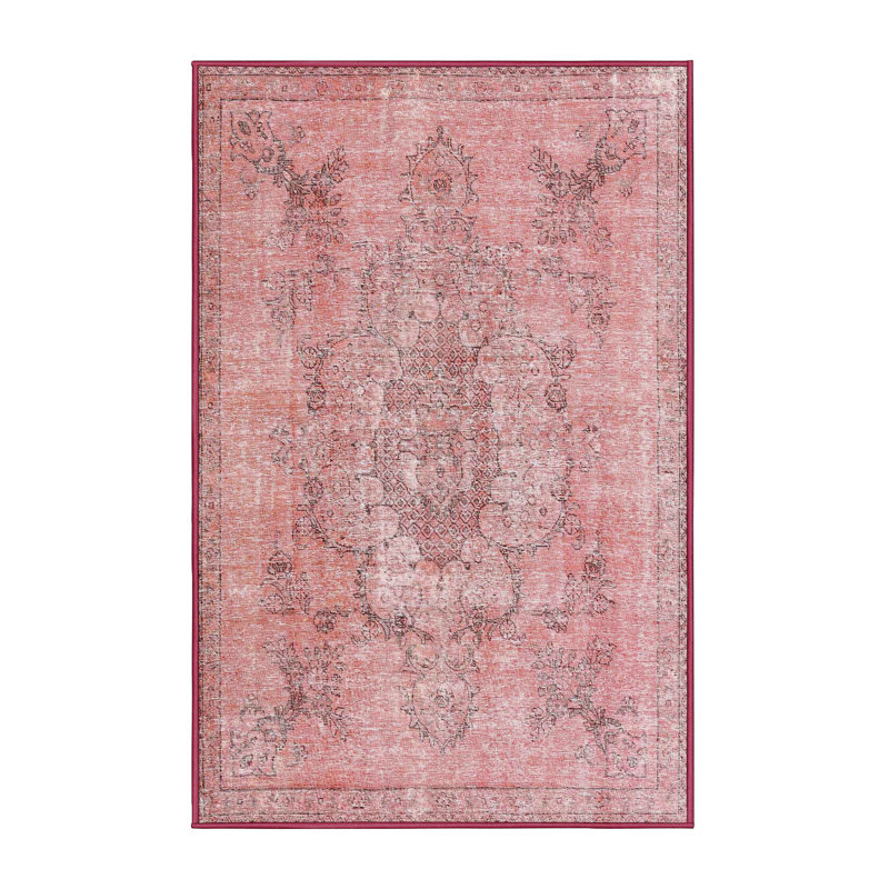 Tapis abstrait rose / gris, Rectangle 6 pi x 9 pi