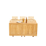 10 - Person Teak Wood Patio Dining Set with Oval Table