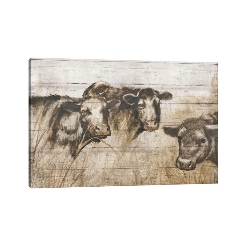 Sepia Cows by Donna Brooks - Wrapped Canvas Gallery-Wrapped Canvas Giclée, 20.32 cm H x 30.48 cm W
