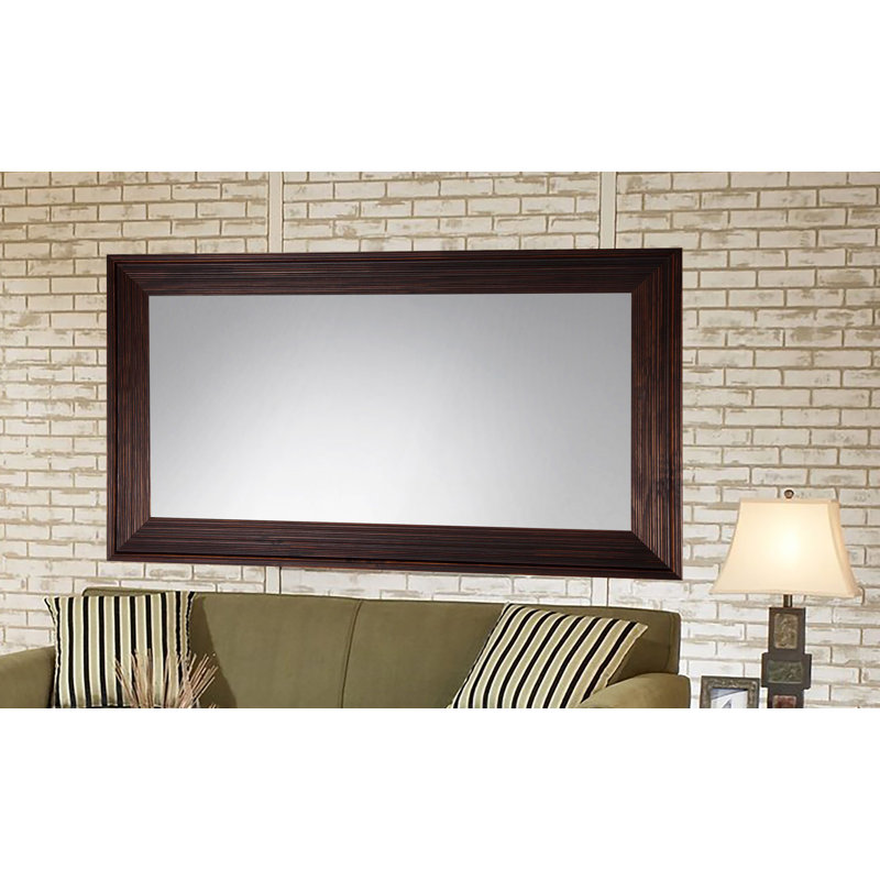 Ardalia Wood Flat Wall Mirror, 35.25" H x 65.75" W