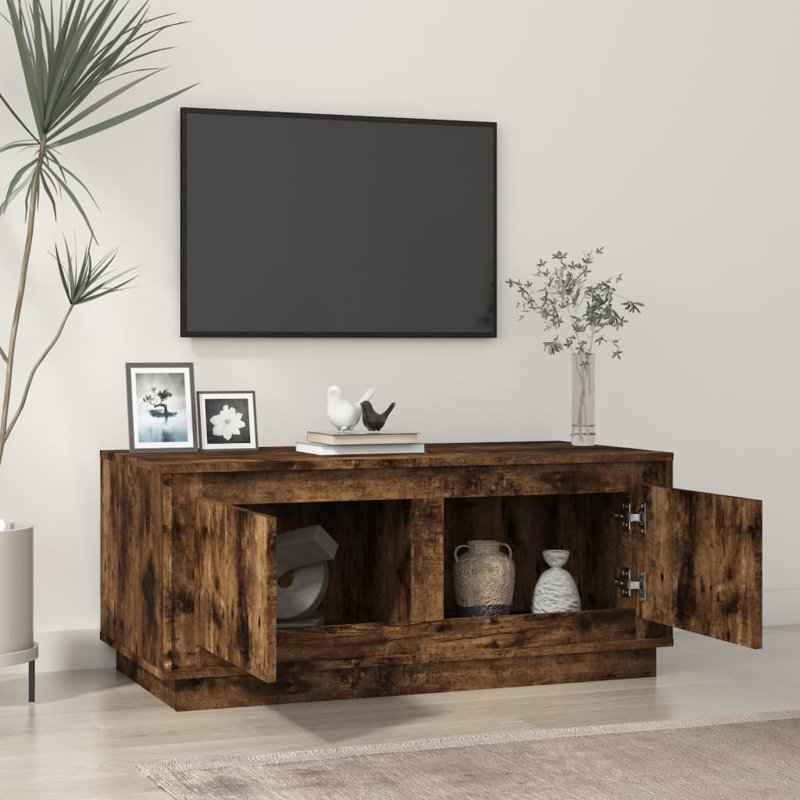 Edmore Block Coffee Table with Storage, Smoked Oak