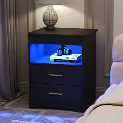 45cm W Manufactured Wood Bedside Table