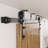Ceiling Mount Black Rustic Classic Design Non-Bypass Single Track One Door Hardware Kit (Door Not Included)-84464251
