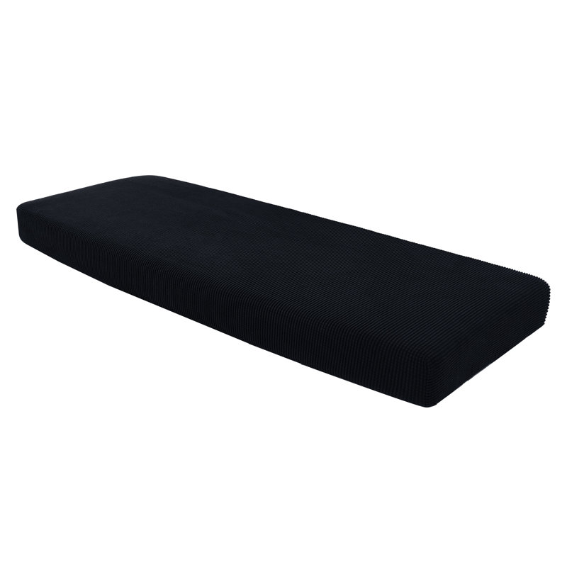Housse pour canapé à coussins carrés / rectangulaires Dlerfeut, Noir, H 9 po x l 75 po x P 27,5 po