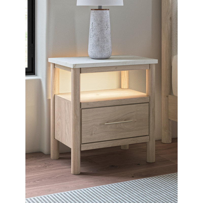 Table de chevet Brenli, Beige