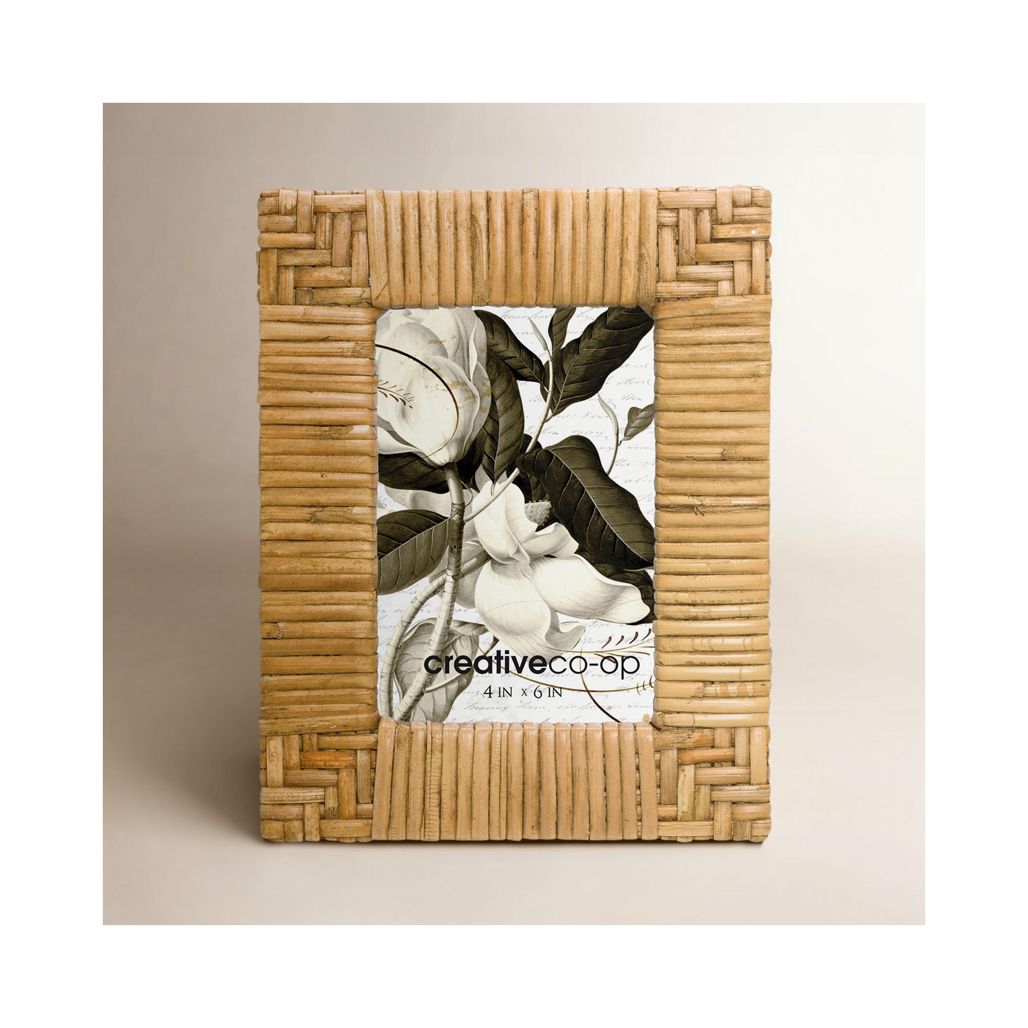 Kitt Wicker / Rattan Picture Frame, Natural, 6" x 4"