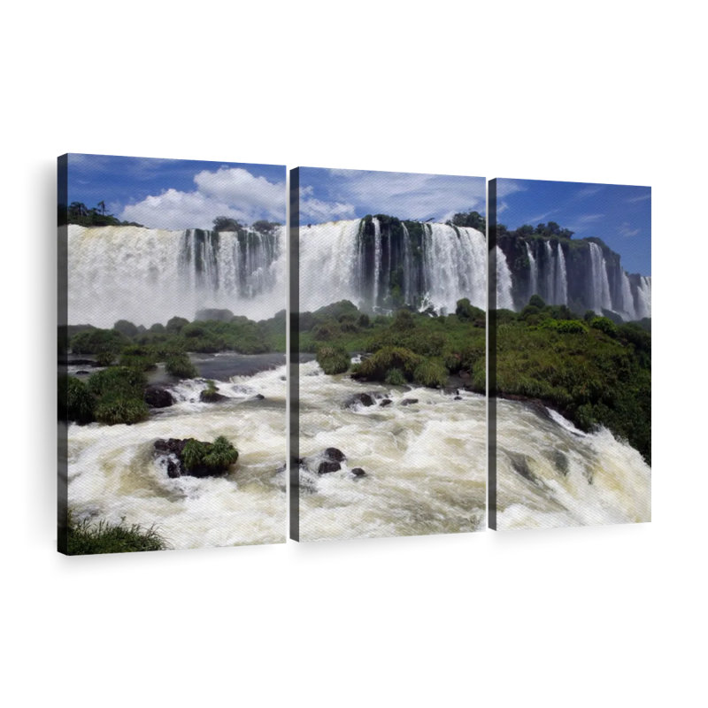 «Flowing Iguazu Falls» sur, H 48 po x l 74 po x P 1,25 po