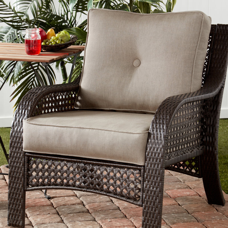 Coussin de siège pour chaise d'extérieur Royzell Sunbrella, Bois de frêne coulé