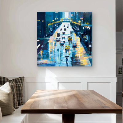 Rainy Streets of New York - Contemporary Metal Print | Home Decor
