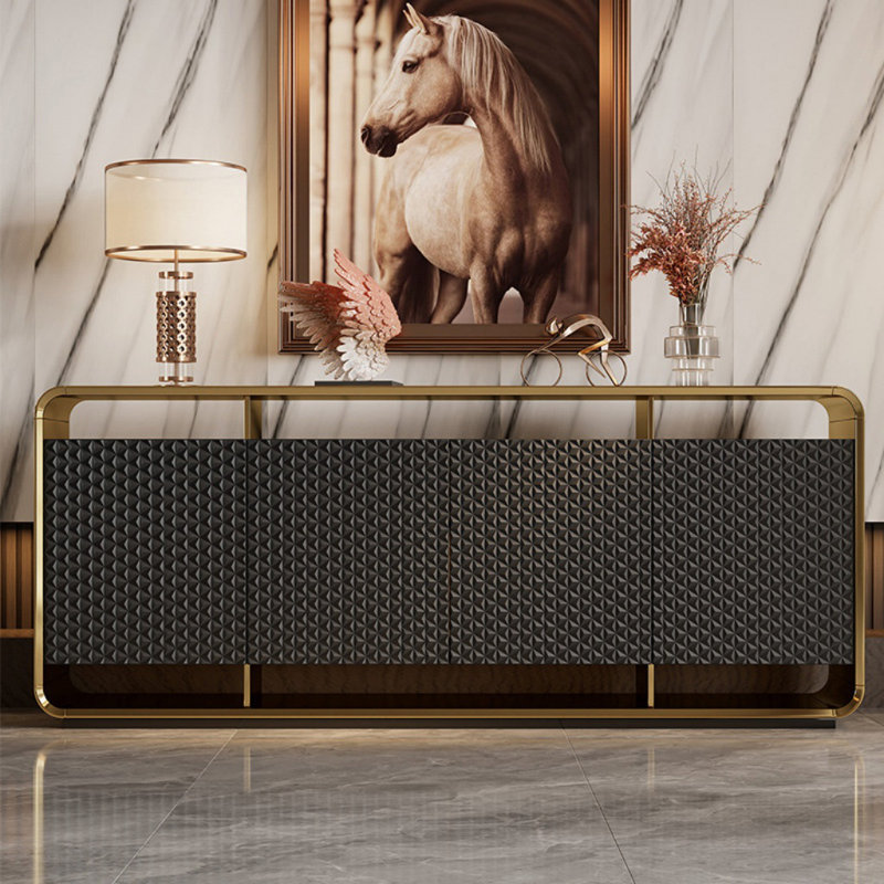 Credenza, 33.46" H x 62.99" W x 15.75" D, Dark Gray