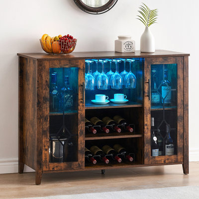 Charboneau Floor Wine Bottle & Glass Rack by Ivy Bronx