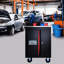 Armoire à outils à double porte avec porte verrouillable - Chariot amovible multi-chariots noir et rouge