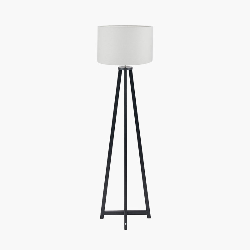 161cm Traditional Floor Lamp, White, Matte Black
