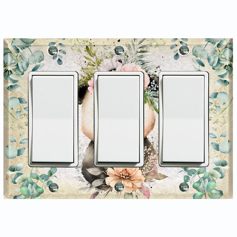 Copper Rust Patina Teal Print 3 - Gang Toggle Light Switch Standard Wall Plate