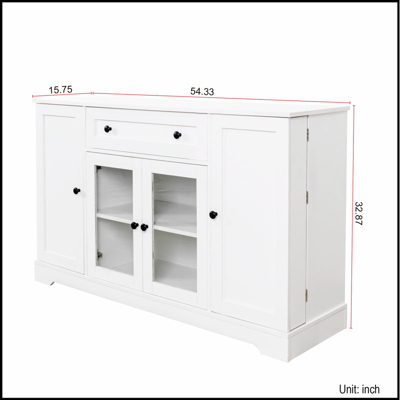 Buffet avec rangement, buffet moderne avec portes, armoire à café avec tiroir et tablette réglable pour la cuisine, la salle à manger et le salon