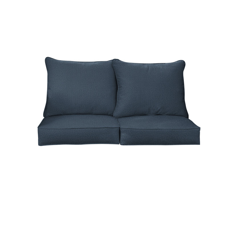 Revive Sunbrella Outdoor 5'' Loveseat Seat / Back Cushion, 23" W x 27" D, Green