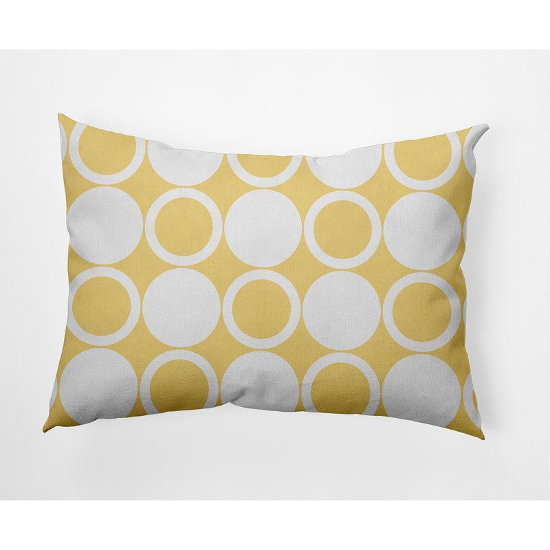  Housse de coussin rectangulaire en coton et insert, Jaune