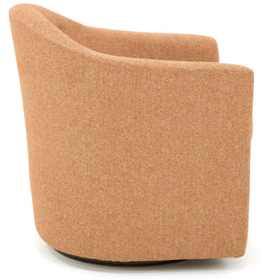 Fauteuil demi-tonneau pivotant en polyester capitonné de 82,55 cm de large Antai