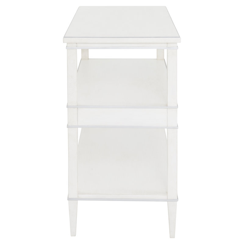 Camille Console Table, Linen/Antique Pewter