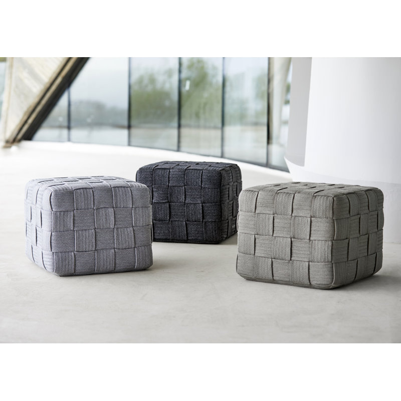 Cube Outdoor Ottoman, Dark Gray