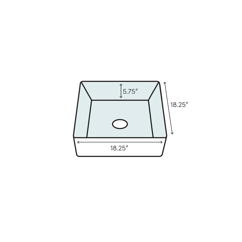 Novatto 18.25'' Glass Square Bathroom Sink, Green