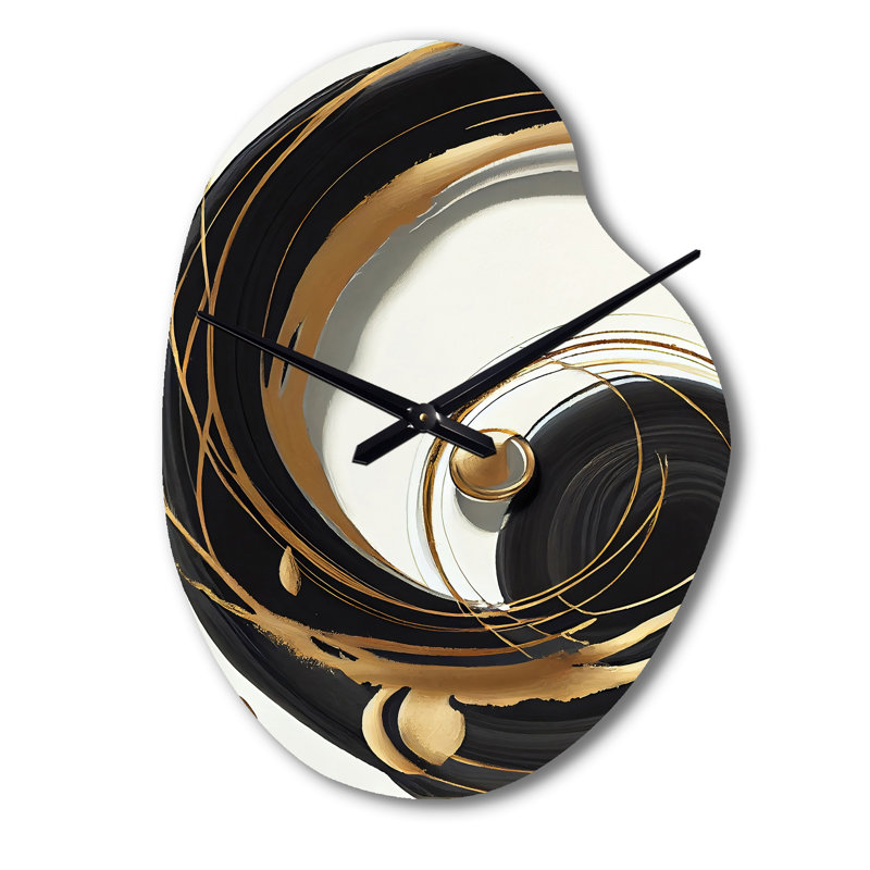 Horloge murale Gold Glamour Circle II - forme unique en marbre, Petit
