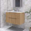 Meuble-lavabo mural moderne à rayures avec lavabo en céramique-151564505