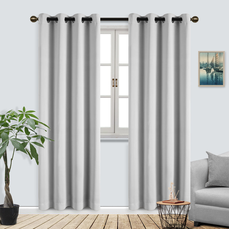 Paire de rideaux obscurcissant avec œillets Millendon, Guimauve, L 46 po x L 96 po