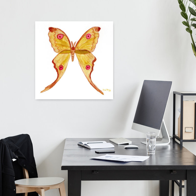 Art mural contemporain, mouche délicate et colorée, H 18" x l 18"