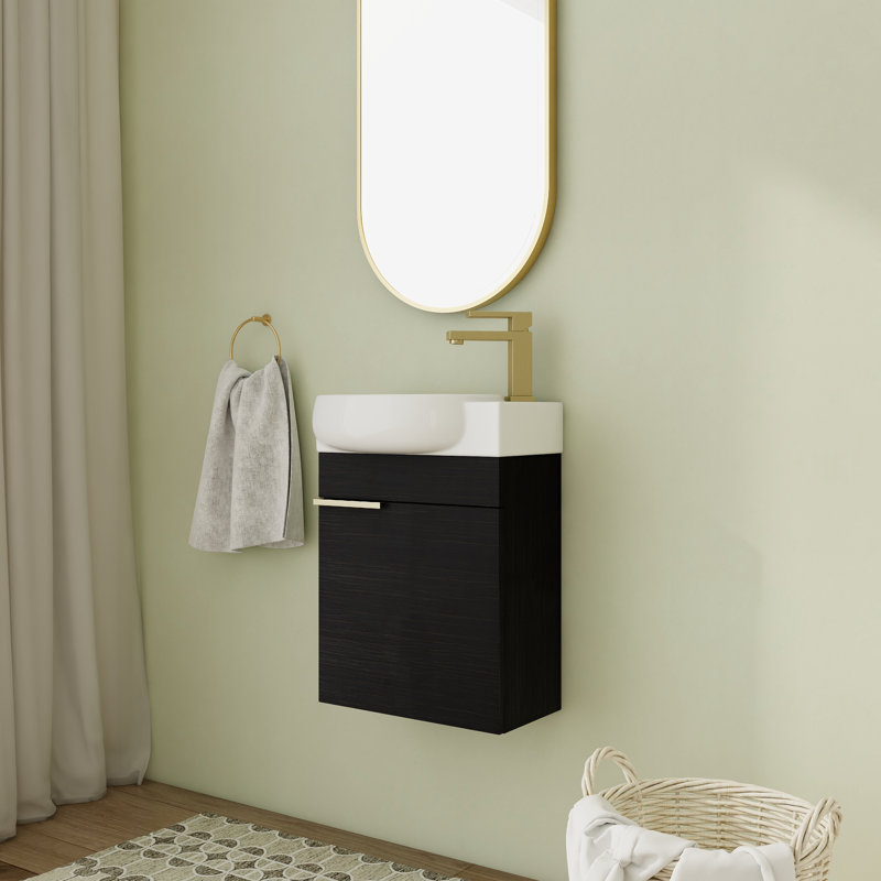 Ensemble de meuble-lavabo simple 16,87 po avec plateau en céramique Volare
