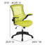 Mid-Back Mesh Swivel Ergonomic Task Office Chair with Flip-Up Arms-364075248-364075255