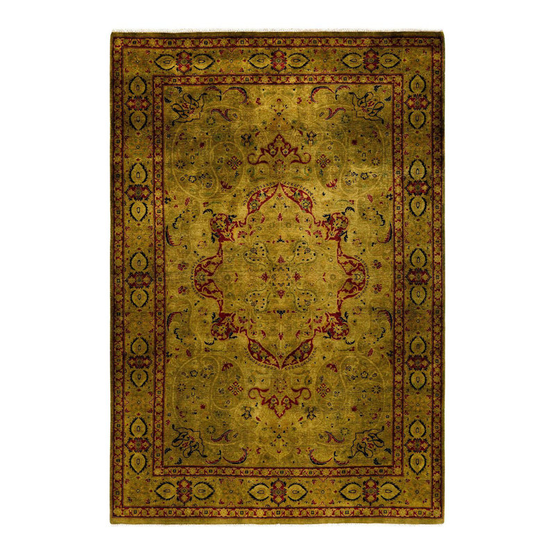 Tapis noué à la main Mazarine, unique en son genre - doré